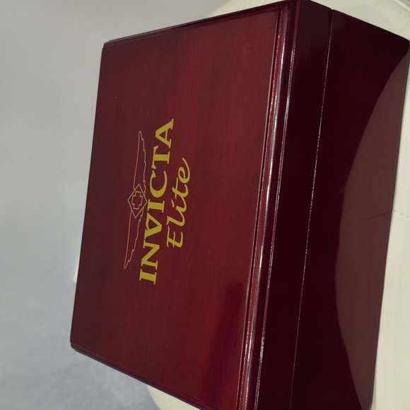 Invicta Watch Elite Wood Valet Jewelry Hinge Storage Box Unisex vintage Rare - Picture 9 of 17